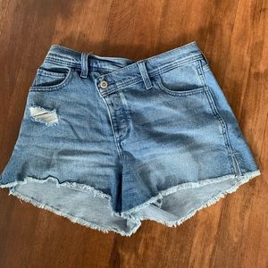 Hollister Cross Waist Denim Shorts